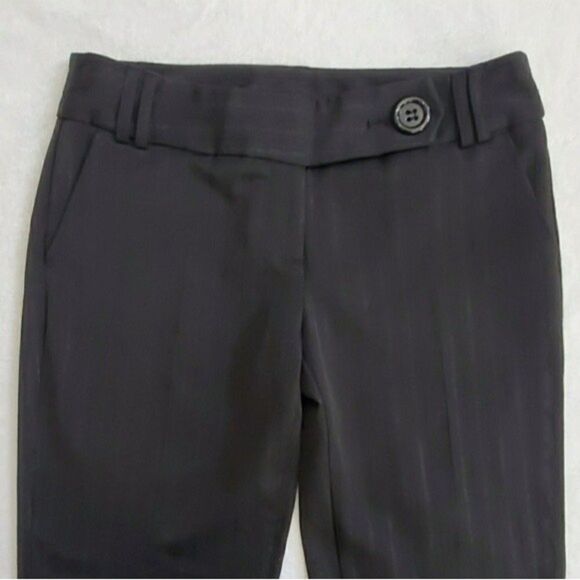 Copper Key Black Pinstriped Wide Leg Cuffed Pants Size 7 - Picture 6 of 9